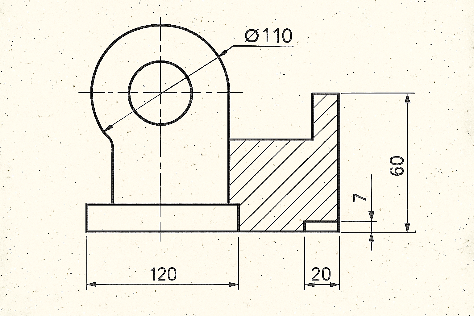 Scanned legacy drawing with annotations